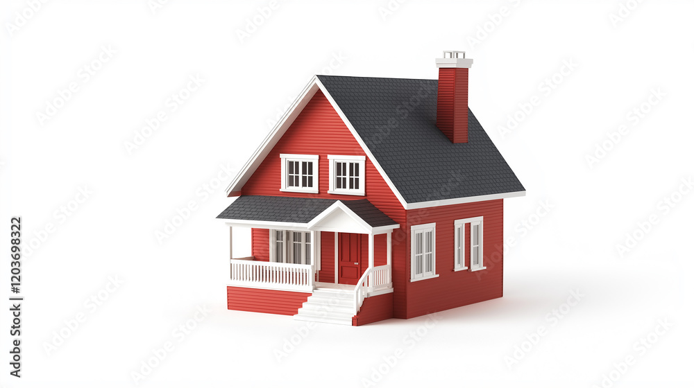 3D House Design isolated on a white background 3D House Design isolated on a white background