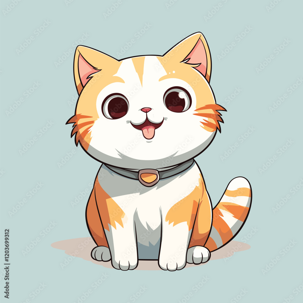 Playful Cartoon Cat Vector Illustration Playful Cartoon Cat Vector Illustration