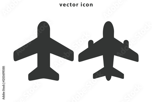 Plane vector illustration art design airplane logo icon.  Biman, airbus Flight transport symbol icon. Plane icon vector, solid illustration, pictogram isolated color editable.