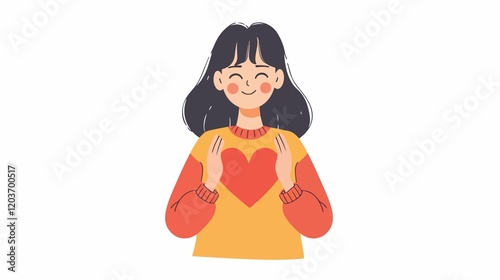 Korean Hearthand Gesture Modern Flat Vector Illustration photo