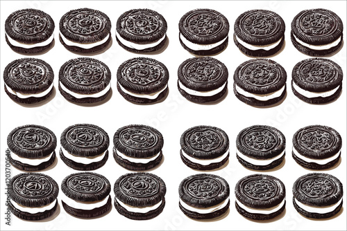 Delicious chocolate cookies vector collection, Colorful vector cookies icons, Set of realistic vector delicious chocolate cookies, Abstract colorful chocolate cookies