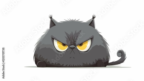 Grumpy Cat: A Fat Fluffy Feline Gray with Yellow Eyes