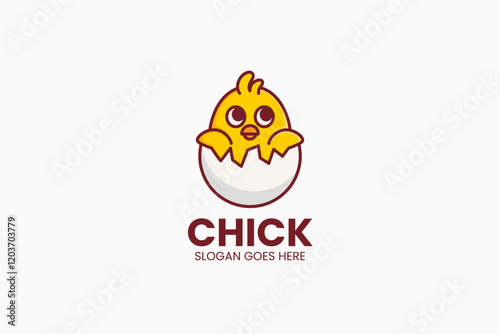 Chick Logo Template. Vector Illustration