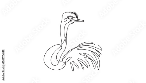 ostrich cartoon isolated on white