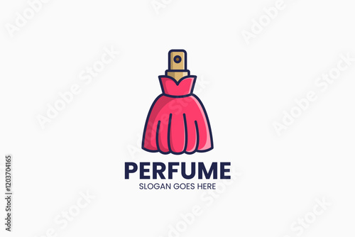 Girl Perfume Logo. Vector Illustration