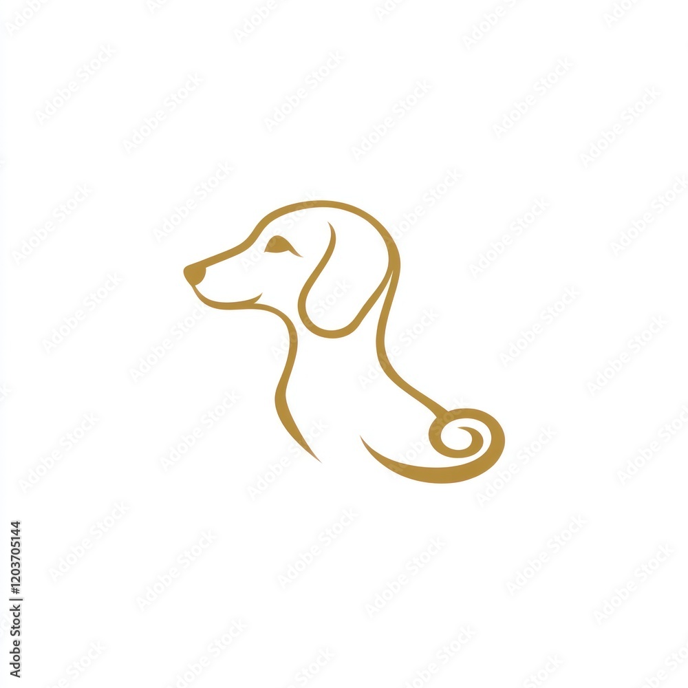 Outline dog illustration, simple design, pet silhouette, background white, for logo or graphic design Outline dog illustration, simple design, pet silhouette, background white, for logo or graphic design