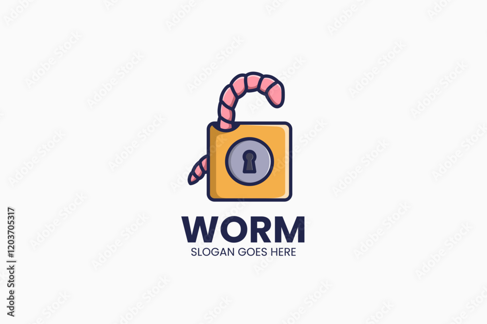 Worm Security Logo. Vector Illustration Worm Security Logo. Vector Illustration
