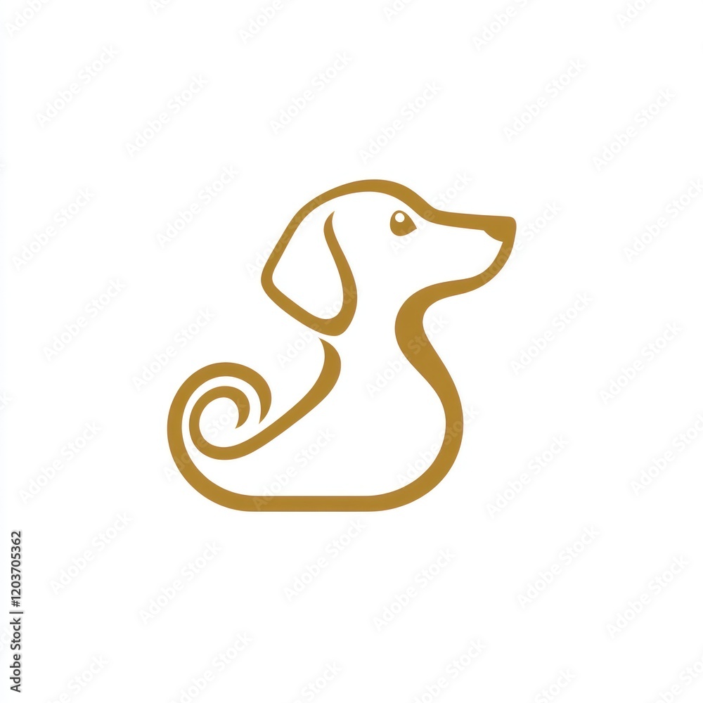 Fototapeta premium Simple dog logo design, profile view, graphic art, possible for branding
