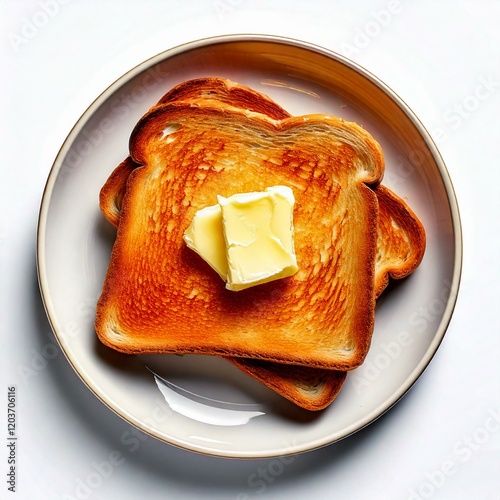 Plate of Toast with Butter ...