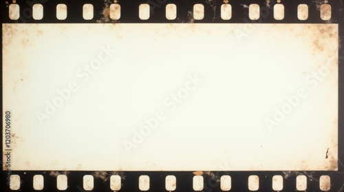 Blank vintage film strip with sprocket holes