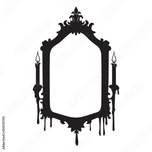 Gothic Mirror Silhouette Design, Gothic Mirror Frame Vector illustration