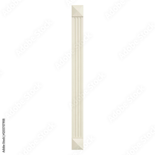 Fotografie Pilasters isolated transparent on white background , wooden white pilasters