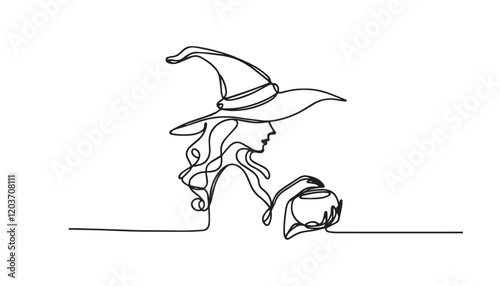 Witch line art