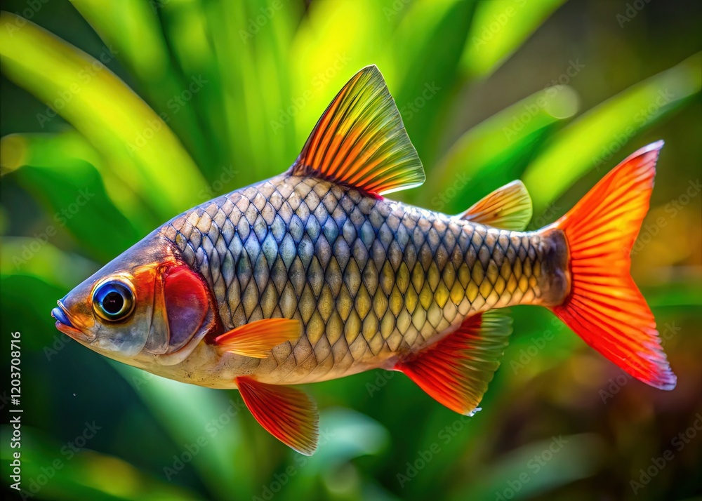 Denison Barb Close-Up: Vibrant Aquarium Fish Portrait Denison Barb Close-Up: Vibrant Aquarium Fish Portrait
