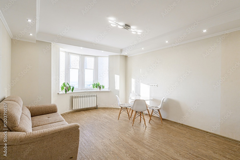Fototapeta premium standard interior apartment. living room with sofa