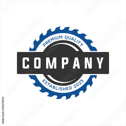 vintage logo circular saw emblem silhouette