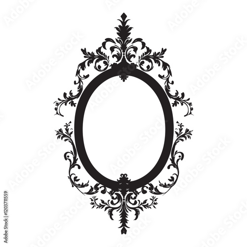 Dark Gothic Mirror Frame Vector for Classic Illustrations