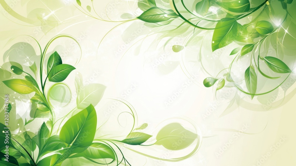 Lush Green Leaves and Vines on Soft Background for Nature Design Lush Green Leaves and Vines on Soft Background for Nature Design