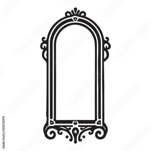 Decorative Gothic Mirror Frame Vector for Digital Artwork
