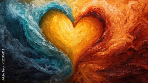 Wallpaper Mural The heart shaped painting is a vibrant display of various colors blending together seamlessly, creating a beautiful and mesmerizing work of art that symbolizes love and passion. Torontodigital.ca
