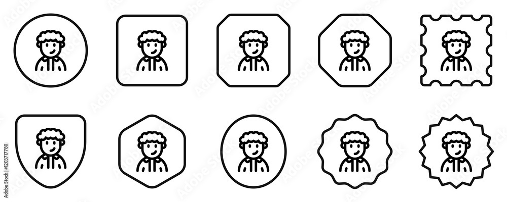 Editable person with curly hair avatar vector icon. User, profile, identity, persona. Part of a big icon set family. Perfect for web and app interfaces, presentations, infographics, etc Editable person with curly hair avatar vector icon. User, profile, identity, persona. Part of a big icon set family. Perfect for web and app interfaces, presentations, infographics, etc