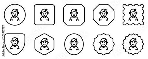 Editable person boy wearing t-shirt avatar vector icon. User, profile, identity, persona. Part of a big icon set family. Perfect for web and app interfaces, presentations, infographics, etc