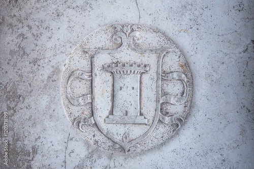 Obraz na plátně Lo stemma araldico di una famiglia nobile veneziana che rappresenta una torre, i
