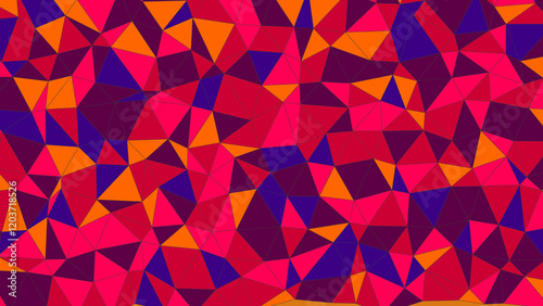 Orange and Blue - Geometric Triangular Background Pattern