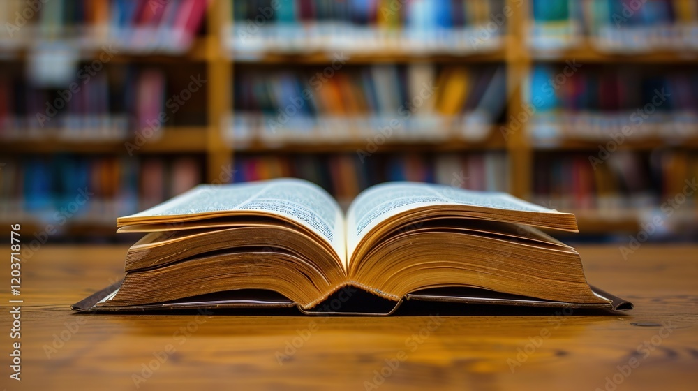 The Allure of Library: Open Textbook on Reading Desk Igniting Knowledge Quest The Allure of Library: Open Textbook on Reading Desk Igniting Knowledge Quest