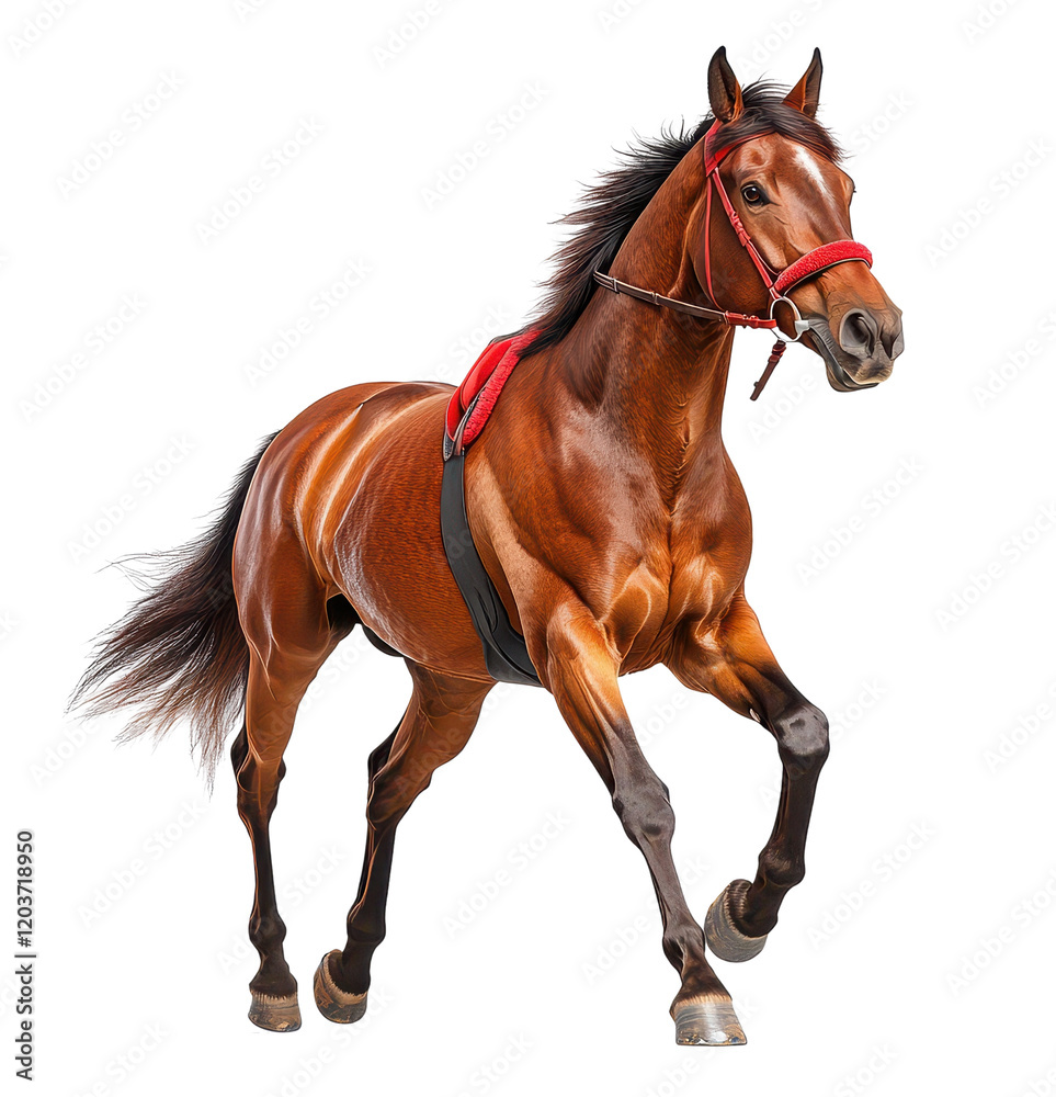 Beautiful horse running with elegance and strength.
