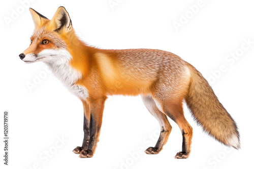 A close-up of a realistic fox in profile. photo