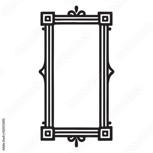 Intricate Gothic Mirror Silhouette Design for Vintage Art
