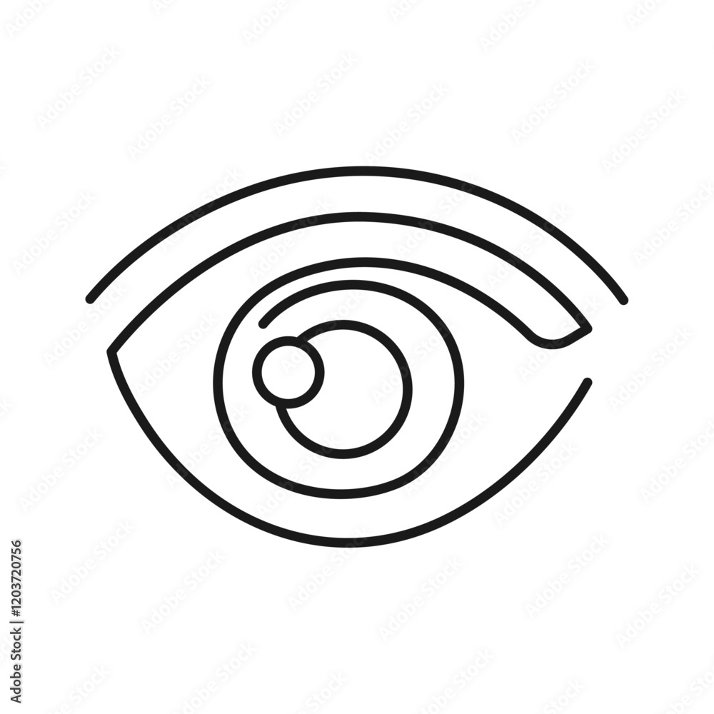 Abstract eye line icon on white background. Abstract eye line icon on white background.