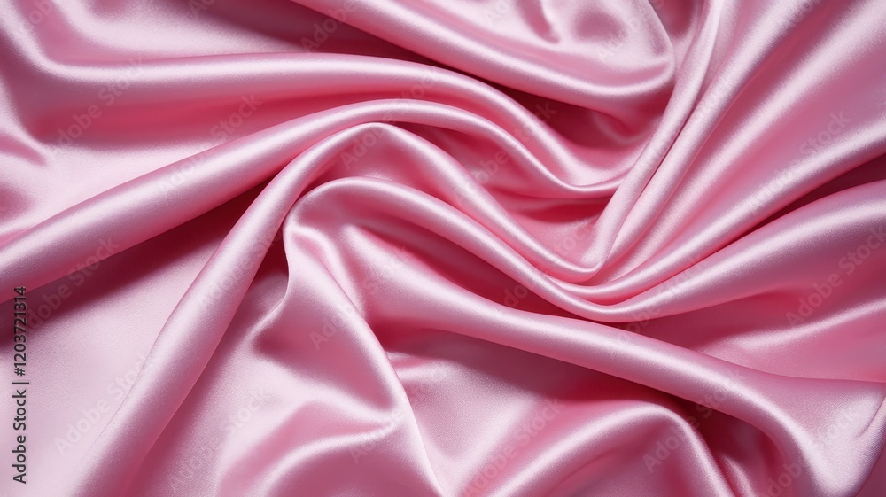 Obraz premium Pink fabric with a wave pattern