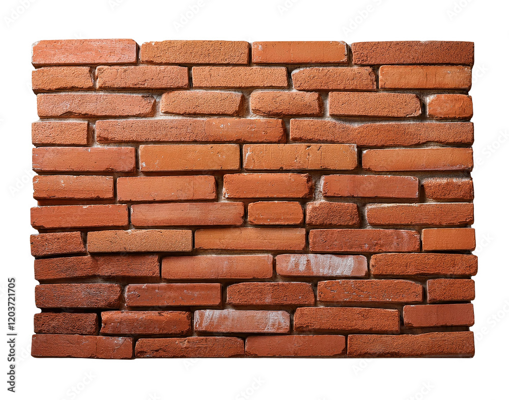 Obraz premium Brown rough stone wall, white background