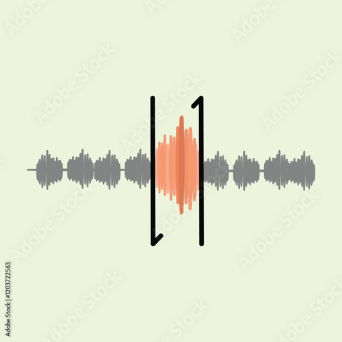 Sound waves vector illustration in flat design style. Sound wave audio editor illustration. design elements illustration application cut, add and edit audio