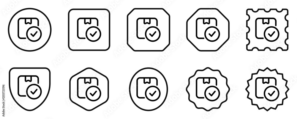 Editable package check vector icon. Shipping, delivery, e-commerce, transport, logistics. Part of a big icon set family. Perfect for web and app interfaces, presentations, infographics, etc Editable package check vector icon. Shipping, delivery, e-commerce, transport, logistics. Part of a big icon set family. Perfect for web and app interfaces, presentations, infographics, etc