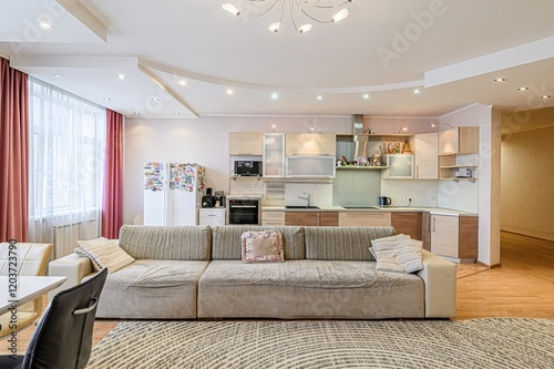 Billede på lærred standard interior apartment. living room with sofa