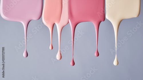 Row of nail polish bottles with different colors