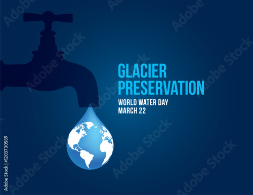World Water Day Concept. glacier preservation. Saving water and glacier preservation concept- Environment day and earth day.