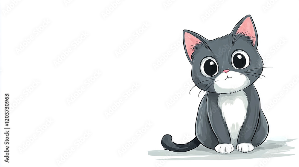 Fototapeta premium a cute cat isolated on white background.