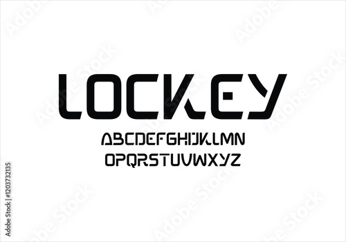 Lockey font for logo and headline. Isolated vector typeset