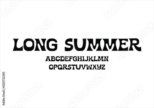 Long Summer font for logo and headline. Isolated vector typeset
