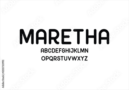 Maretha font for logo and headline. Isolated vector typeset