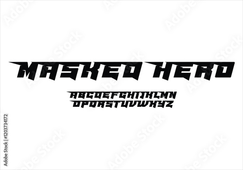 Masked Herd font for logo and headline. Isolated vector typeset