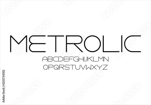 METROLIC font for logo and headline. Isolated vector typeset