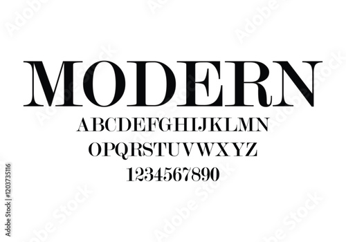 Modern font for logo and headline. Isolated vector typeset