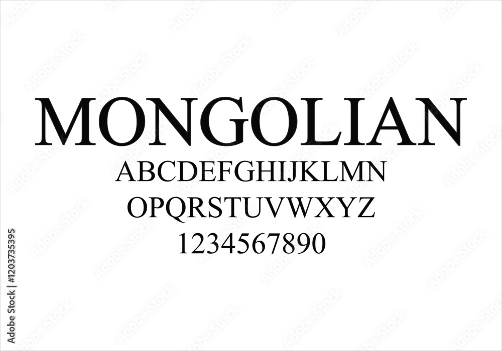 Mongolian font for logo and headline. Isolated vector typeset Mongolian font for logo and headline. Isolated vector typeset