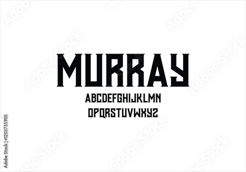 Murray font for logo and headline. Isolated vector typeset