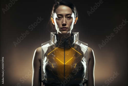 Interstellar Portrait of Beauty Woman. Generative AI, non-existent person.	
